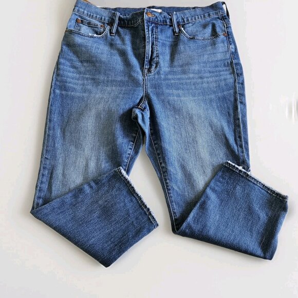Madewell Jeans Womens 34 Blue Denim The Perfect Vintage Crop Jean Stretch Grunge - Picture 8 of 16